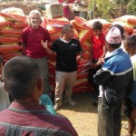 Distributing food in the Sindhupalchok District